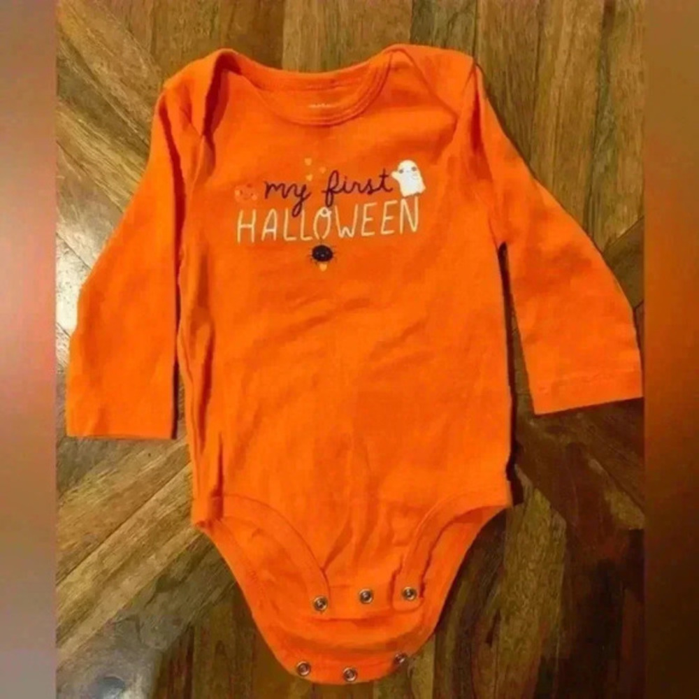 Carters my first Halloween long sleeved orange onesie size 6 months